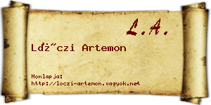 Lóczi Artemon névjegykártya